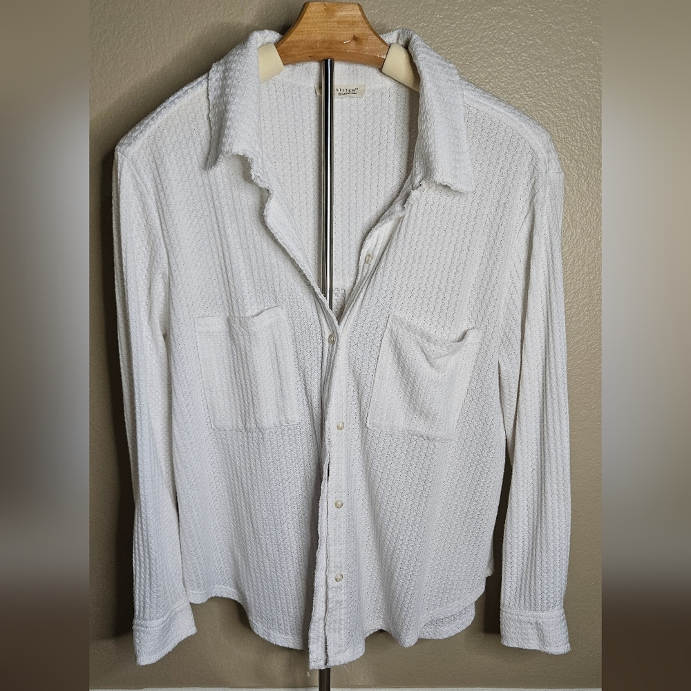 Waffle knit shacket